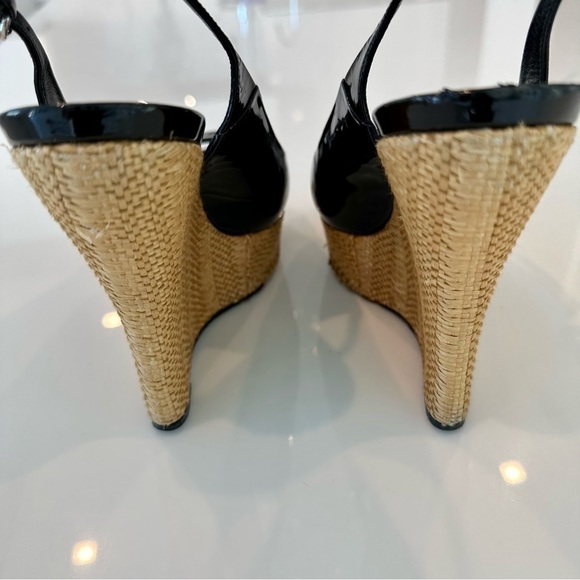 Gucci Black Patent Leather Platform Wedges - Picture 9 of 15